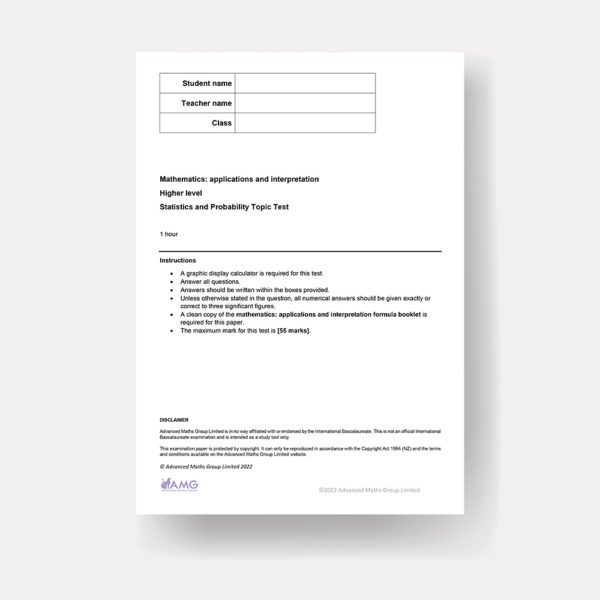 AIHL - Statistics and Probability Topic Test